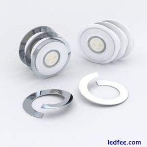 White & Silver Downlight Spotlight Surround Bezel Converter - Split Cut