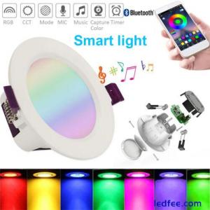 Smart Bluetooth APP Control Downlight RGB LED Ceiling Panel Round Spotlight Lamp