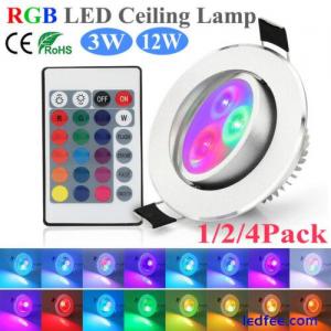 LED Round Panel Ceiling Light RGB Dimmable Recessed Downlight Lamp Spotlights