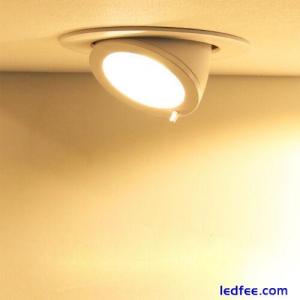 Dimmable/N LED COB Ceiling Light Rotate Recessed Lamp Fixture Picture Spotlight