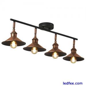 Litecraft Spotlight Bar Industrial 4 Arm With Shades - Antique Copper Clearance 