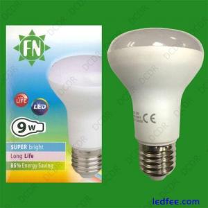 2x 9W R63 LED Reflector Spotlight Bulbs E27 ES 6500K Daylight White Light Lamp