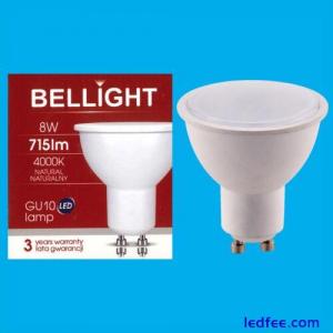 2x 8W Bellight LED 4000K Cool White GU10 Instant On Spot Light Bulbs Lamps