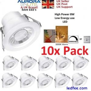 10x Pack Downlight LED 8W Dimmable Warm White Aurora Enlite Spryte 240v Ceiling