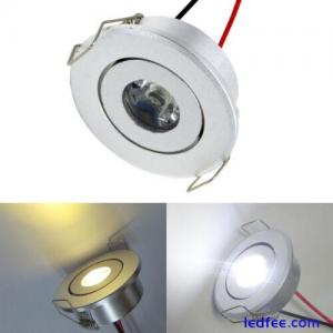 1W White/Warm LED Ceiling Down Light Recessed Cabinet lights 12~24V/ 85~265V