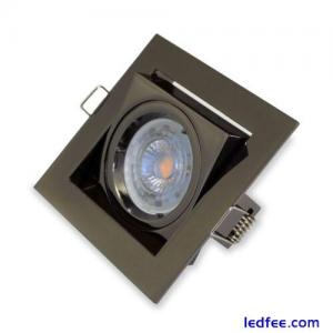 10X Black chrome Downlight Recessed Square  240V GU10, LED Tilted Ceiling Light 