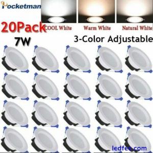10/20pcs 7W Dimmable LED Downlight Recessed Ceiling Light 85~265V Spotlight
