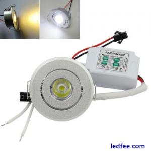 1W Ceiling Down Light  Recessed LED Bulb + Driver 85V-265V Spotlight Warm/White