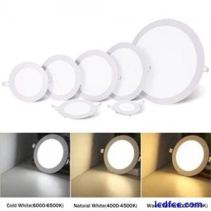 Dimmable LED Panel Light Recessed Ceiling Lamp Downlight Round 6/9/12/15/18/30W
