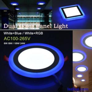 Dual Color LED Recessed Ceiling Downlight Panel Spotlight Home Office Lamp Kits