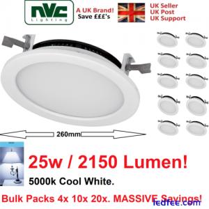 25w Ceiling Commercial LED Down Light  Recessed  Shop Cool White 240V 260mm Slim
