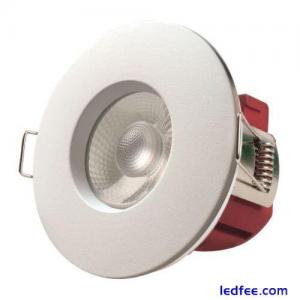 Fire Rated LED Dimmable Downlight Recessed Ceiling Spotlights IP65 White Chrome