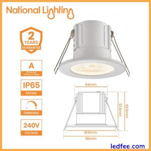 Recessed LED Ceiling Light Fire Rated Spotlight IP65 Dimmable Downlights