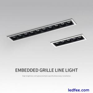 Dimmable LED line Downlight Recessed Rectangle Grille Ceiling Lamp 10W 20W 30W
