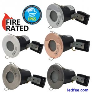 4x LED Fire Rated Downlight GU10 Spotlights Fixed Recessed Ceiling IP65 Light