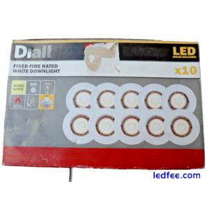 DIALL GLOSS WHITE NON-ADJUSTABLE LED FIRE-RATED WARM WHITE DOWNLIGHT 10 PACK