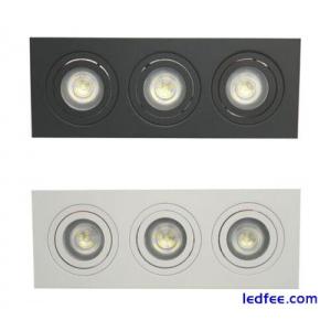 Triple Recessed Ceiling Downlights GU10 Tilt Angle Adjust LED Spotlight Fitting