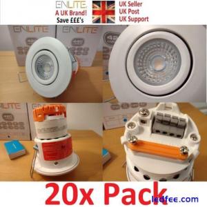 20x LED Downlight Enlite 4 . 5w Matte White 4000k Cool Ceiling Spot Fire Rated