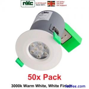 50x LED Downlight Fire Rated Ceiling IP65 3W All Rooms Bathroom White