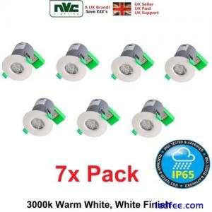 7x LED Downlight Fire Rated Ceiling IP65 3W All Rooms Bathroom White 240v