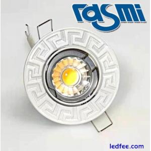 WHITE DECORATIVE AZTEC SPOTLIGHT DOWNLIGHT + GU10 LAMPHOLDER FOR  5W LED BULBS