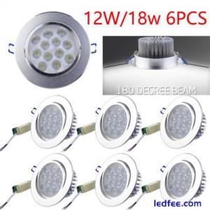 4/6PC 12W Recessed Downlight Led Ceiling Lamp Spot Light with Driver 85~265V