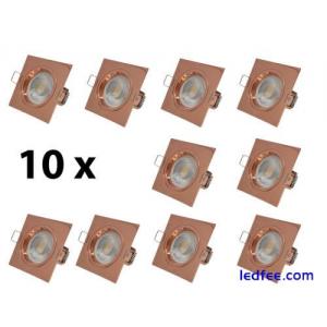10x LED Recessed Ceiling Downlights GU10 Square Fixed Dimmable Spotlight Fitting