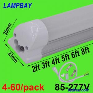 LED Tube Light 2ft 3ft 4ft 5ft 6ft 8ft 48WT8 Integrated Bulb Linear Lamp Fixture