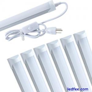 4FT LED Shop Light T8 Linkable Ceiling Tube Fixture 24W Bright White 6000K Milky