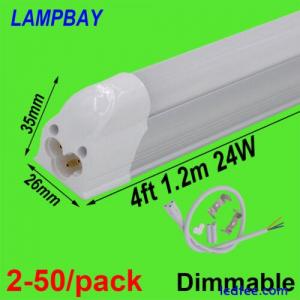2-50/pack Dimmable LED Tube Light 4Foot 1.2m 24W T5 Bulb Slim Bar Lamp 110V 220V