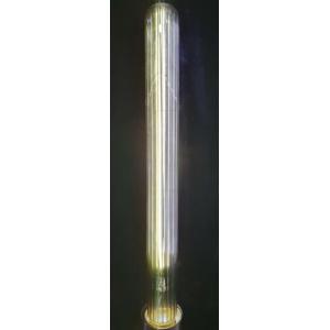 Decorative tube smoked rippled glass LED filament light bulb, E27, 300mm, 6000k 