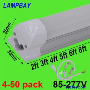 LED Tube Light 2ft 3ft 4ft 5ft 6ft 8ft T8 Integrated Bulb Fixture Linear Lamp