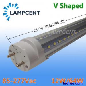 6-12/Pack T8 LED V Shape Tube 2FT 4FT 5FT 6FT Bulb 32W G13 Bi-Pin LED Shop Light