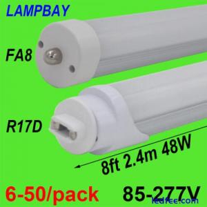 LED Tube Light 8ft 2.4m F96 Retrofit Bulb 40W 48W FA8 R17D(HO) Rotated Lamp 110V