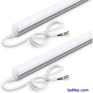 2PCS Led Batten Light 2ft 60cm, T5 Led Tube Lights, 1100lm 10W 6500K White LED