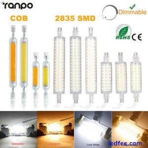 Dimmable R7s LED COB Corn Light Bulb Glass Tube Lamp 78mm 118mm Replace Halogen