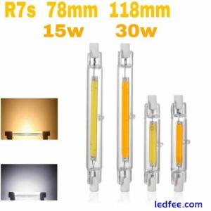 R7S LED Bulb 118mm 78mm Warm/Cool Halogen Lamp COB Dimmable Glass 110V 220V