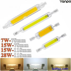 Dimmable R7S LED Glass Tube Light Ceramic COB Bulbs 7W 15W 28W 78mm 118mm Lamps