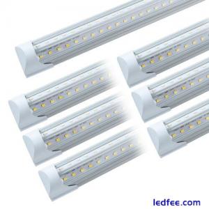 2FT 6 Pack LED Shop Light T8 Linkable Ceiling Tube Fixture 24W Daylight V Shape