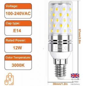 LED Corn Bulbs, E14 Small Edison Screw, 12W, 1200 Lm, 3000K