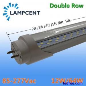 4PCS/Pack T8 LED Tube 2,3,4,5,6FT 32W Double Row G13 Bi-Pin 6500K LED Shop Light