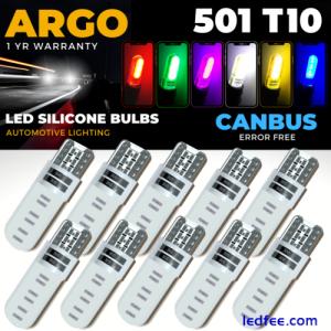 501 T10 Led Bright White Car Bulbs Side Light Canbus Error Free Smd Xenon W5w