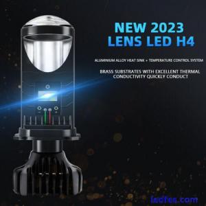 Pair of H4 40000LM Mini Bi-LED Projector Lens Hi-Lo Beam Bulb Headlight Retrofit