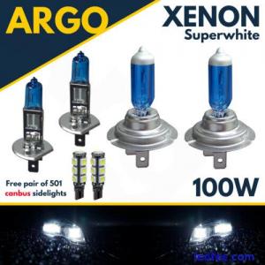 H7 T10 H1 100w Super White Xenon Upgrade Head Light Bulbs Set Main Beam 501 Led