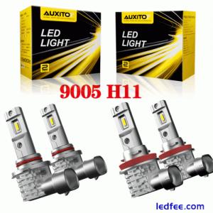 9005 H11 LED Headlights Kit Combo Bulbs 6000K High Low Beam Super White Bright