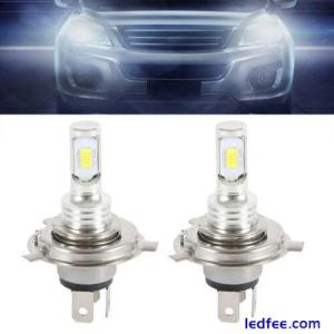 2X H4 2SMD LED White Headlight Bulbs Car Hi-Lo Beam Fog Light Bright Lamps 6000K