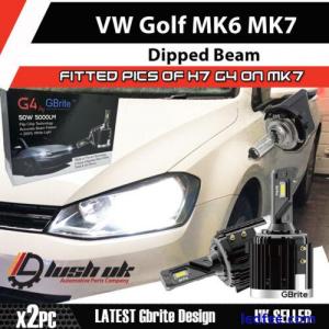VW Golf MK6 MK7 - H7 COB LED Headlight Bulbs Kit 10000 Lumens Canbus 100W HID G4