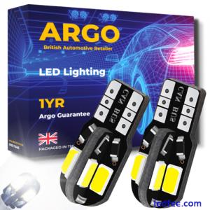 2x T10 501 LED Side Light Bulbs W5W 8-SMD 6000K Bright White Canbus Error Free  