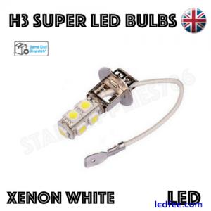 1x H3 LED BULB 9 SMD WHITE HEADLIGHT FOG LIGHTS DRIVING CORNERING BULBS