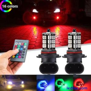 2x 9005 5050 LED 27 SMD RGB Car Headlight Fog Light Lamp Bulb + Remote Control